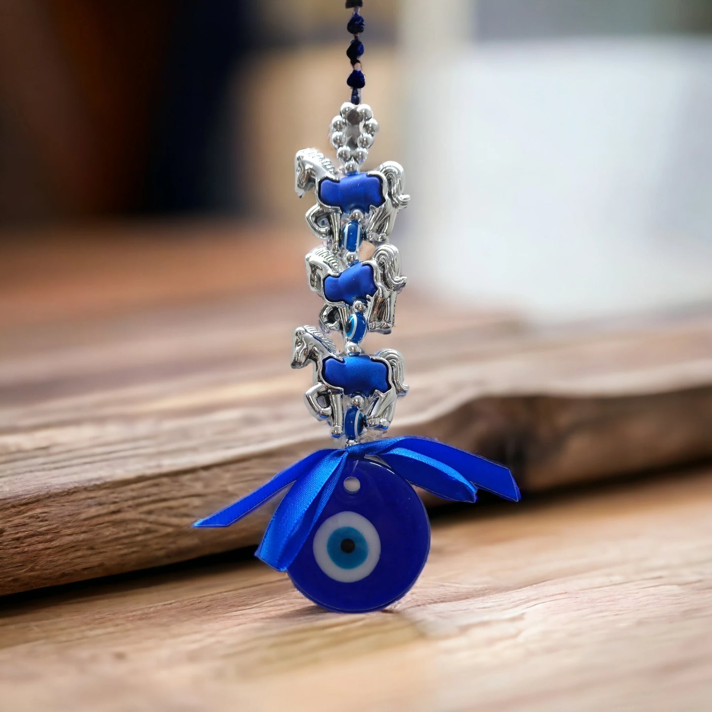 3 Horse Nazar Battu for Home Entrance | Evil Eye for Car & Door/Office | Hanging Good Luck and Prosperity