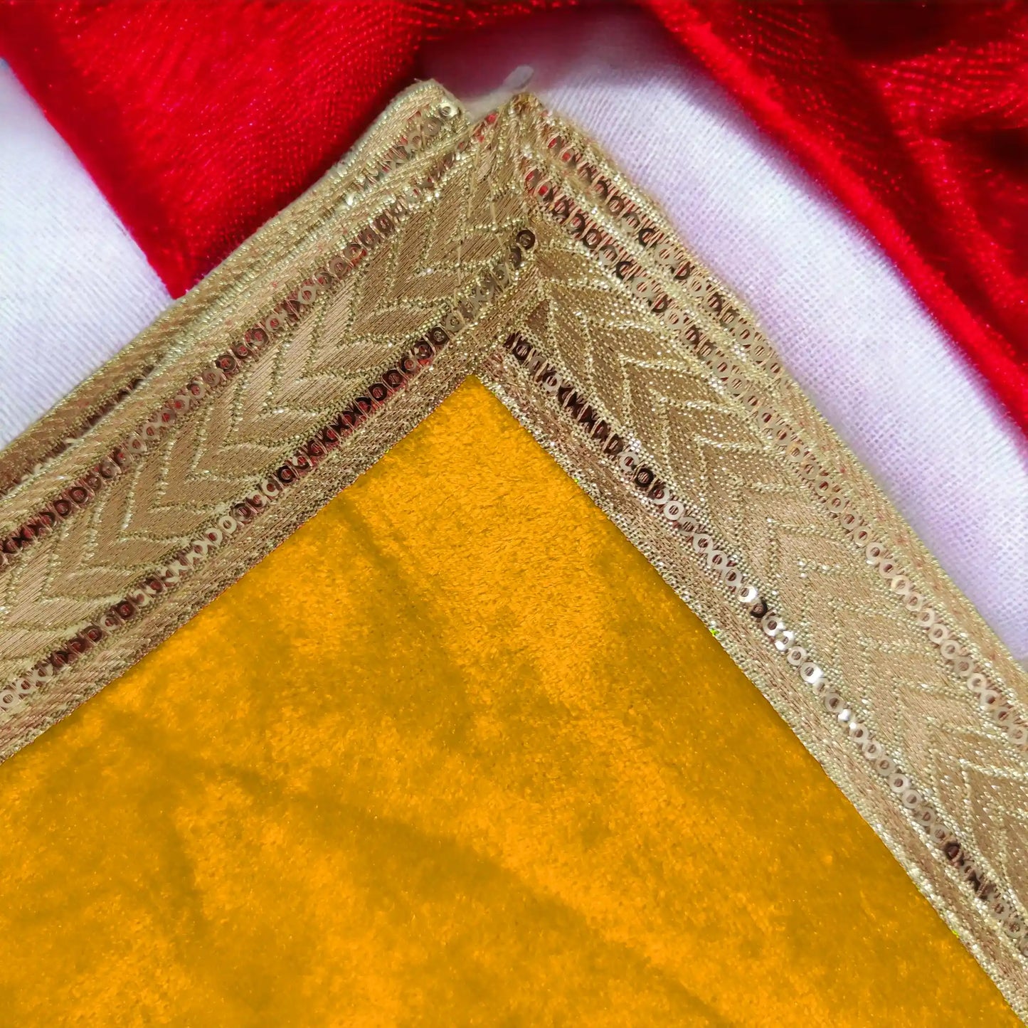 Yellow Velvel Pooja Cloth