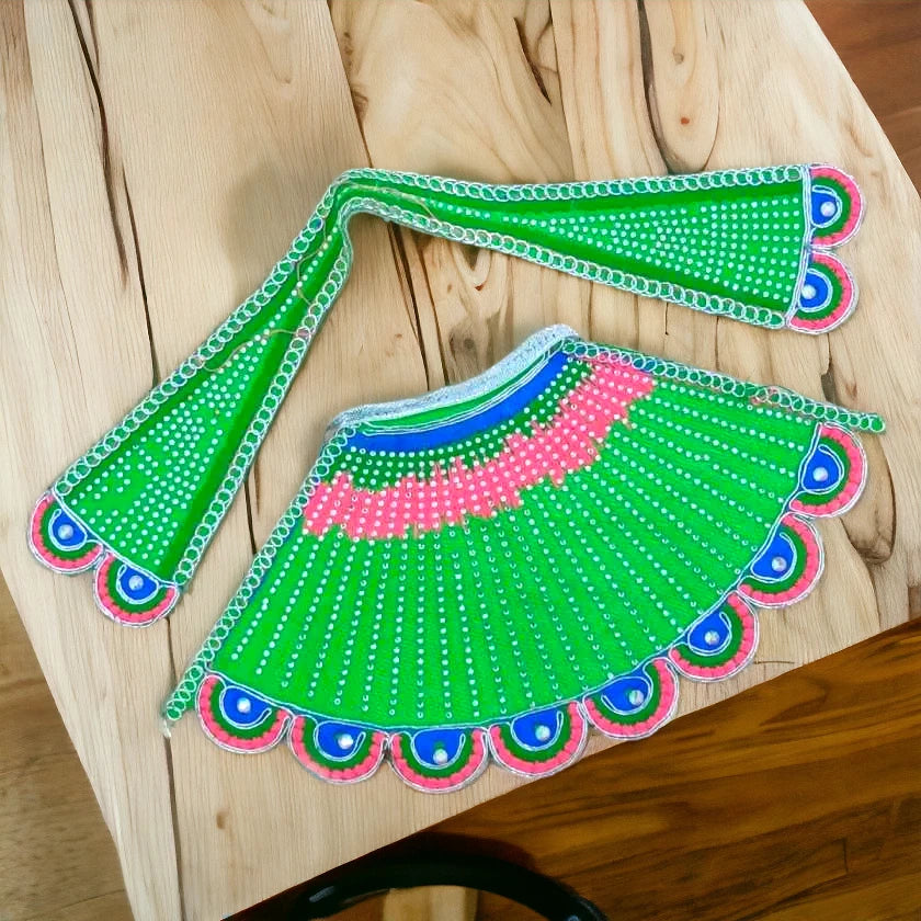 Khatu Shyam Ji Dress | Shyam Baba Poshak | Khatu Shyam Ji Vastra (A1 - Green)