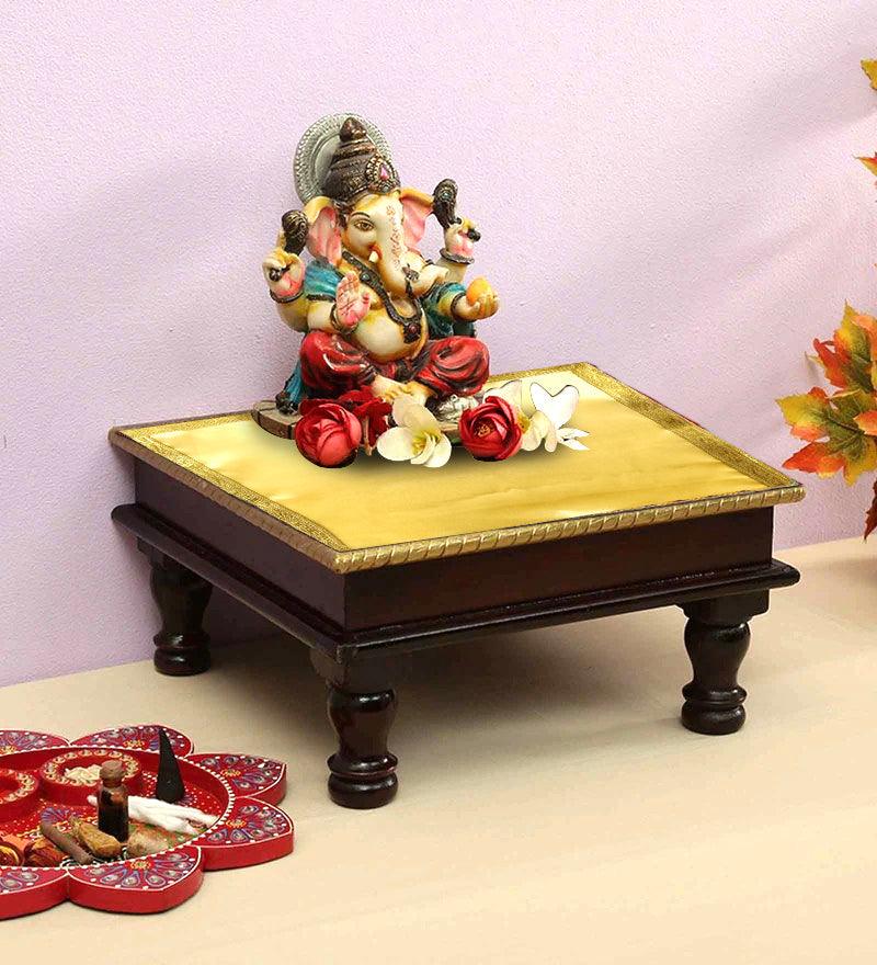 Buy Puja Chowki Aasan || Pooja Cloth for Mandir || Mandir Chowki Aasan (Size- 18 * 18 Inch) Pack of 3 Piece online