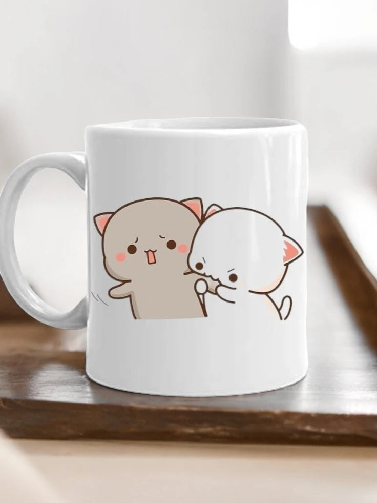 Personalized Cartoon Printed Mug, Romantic Gift, Cute Cartoon Valentine's Day Gift