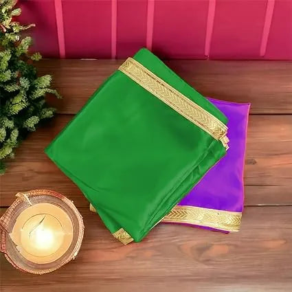 Pooja Mandir Cloths | Temple Decorative Satin Cloth ( Set of 2 )
