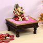 Pooja Cloth for Home Temple | Mandir Chowki Aasan ( Pink Peach Red )