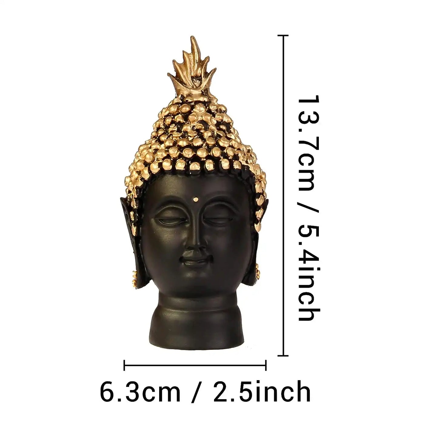 Resin Buddha Head Statue Showpiece for Home Living