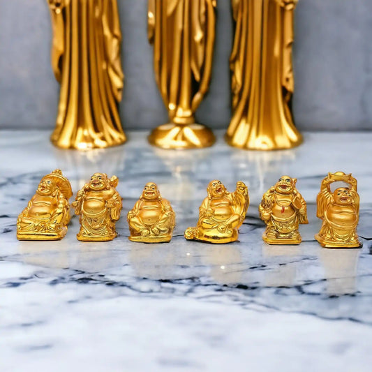 Laughing buddha set of 6