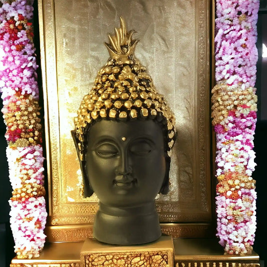 Resin Buddha Head Statue Showpiece for Home Living