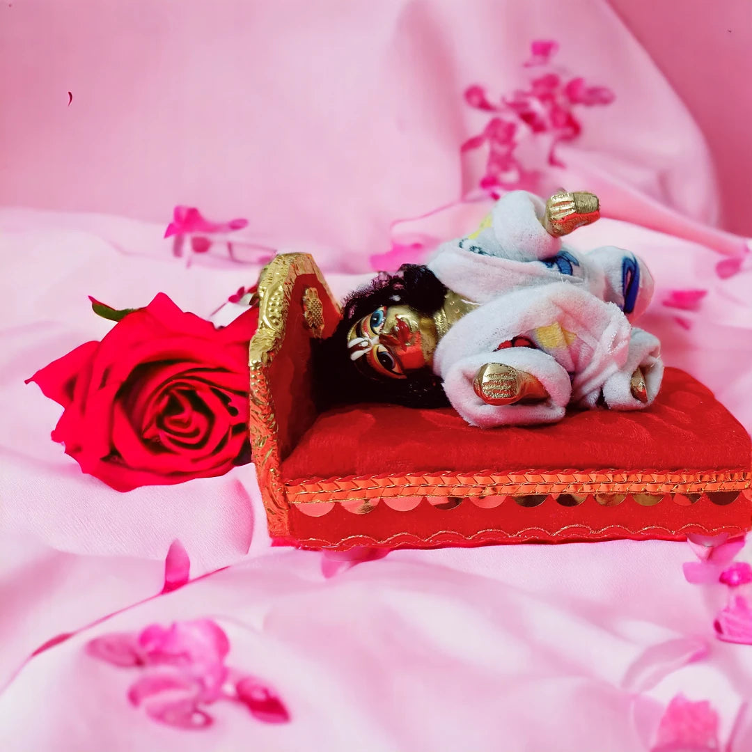 Laddu Gopal Ji Wooden Designer Bed | Bal Gopal Soft Bed