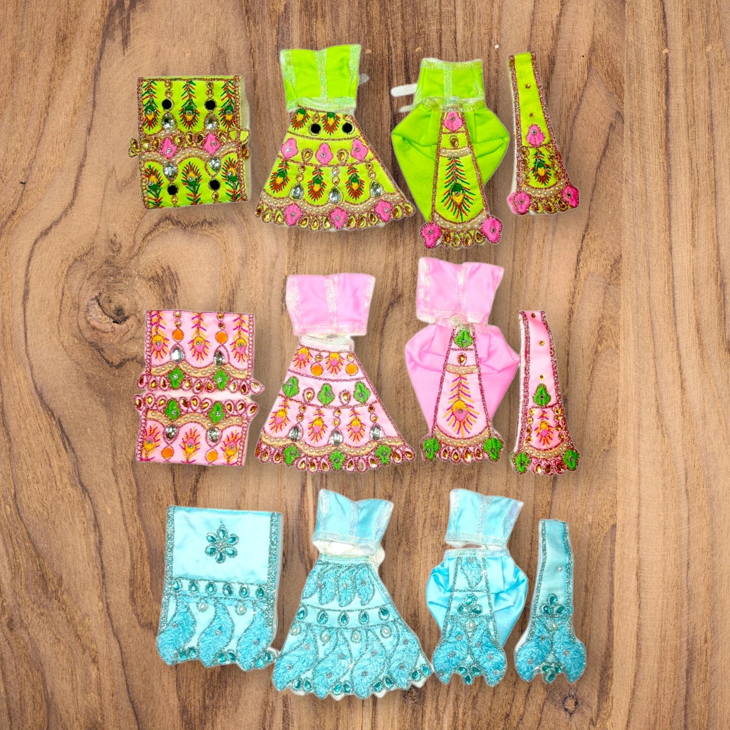 Radha Krishna Heavy Designer Poshak Combo ( Pack of 3 )