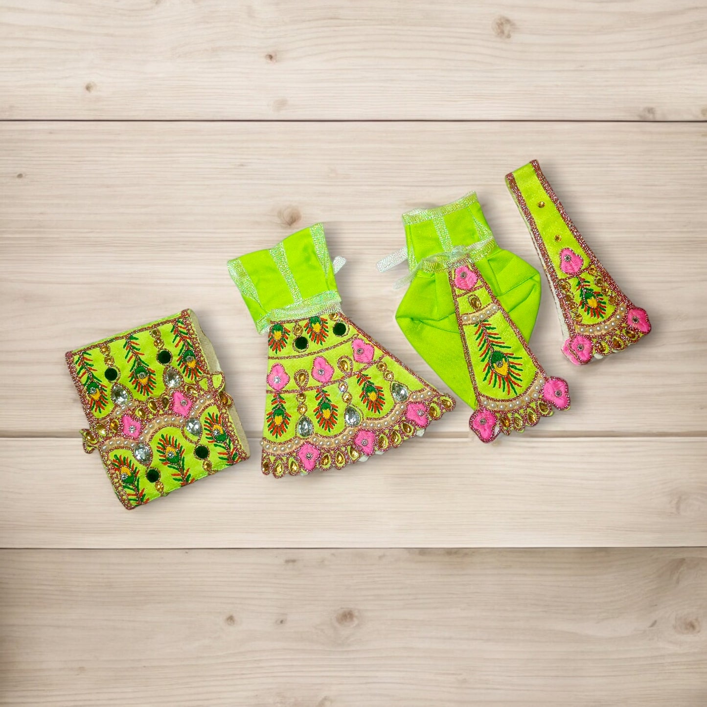 Radha Krishna Heavy Designer Poshak Combo ( Pack of 3 )