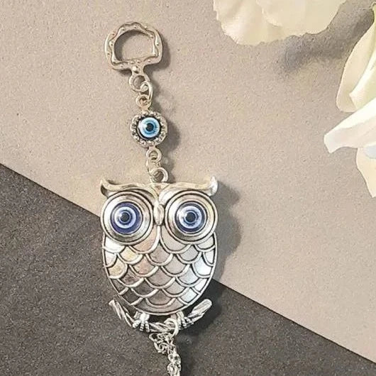 Big Owl Evil Eyes Showpieces | Feng Shui Evil Eye Hanging for Home Entrance