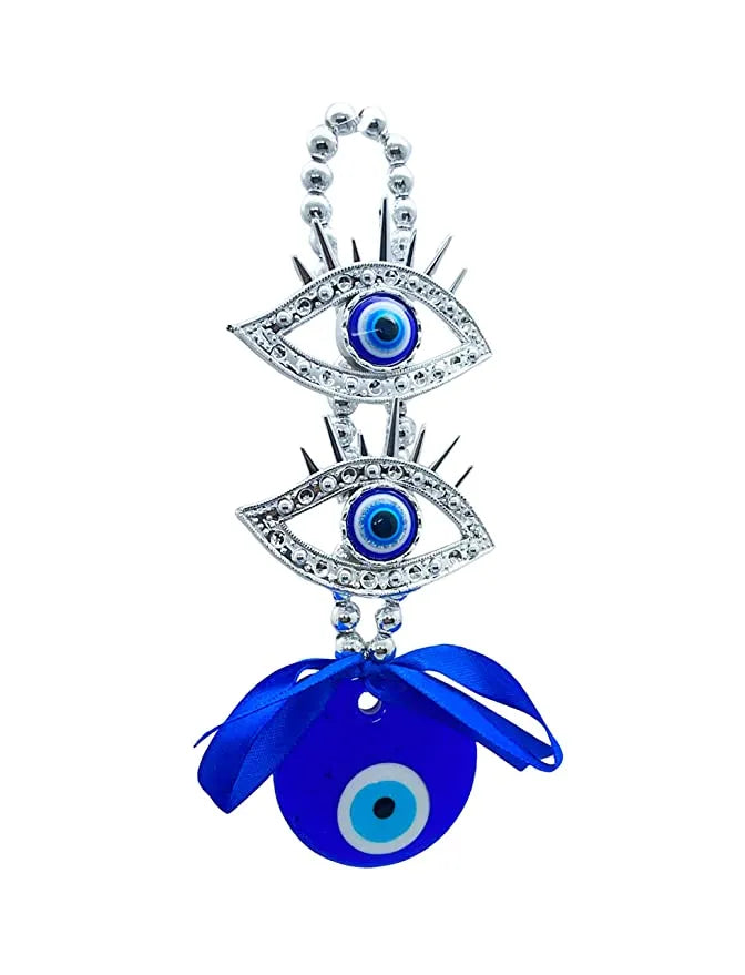 Double Eye Evil Eye Hanging for Car & Door/Office Hanging for Good Luck and Prosperity