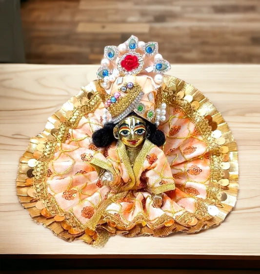 Janmashtmi Special Bal Gopal Poshak With Pagdi - Peach Color