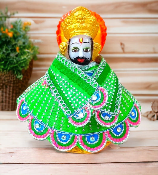 Khatu Shyam Ji Dress | Shyam Baba Poshak | Khatu Shyam Ji Vastra (A1 - Green)