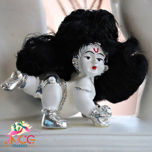 Buy Laddu Gopal Wig Baal/Hair | Krishna Idol Curly Hair Sringar ( 2 Set ) online