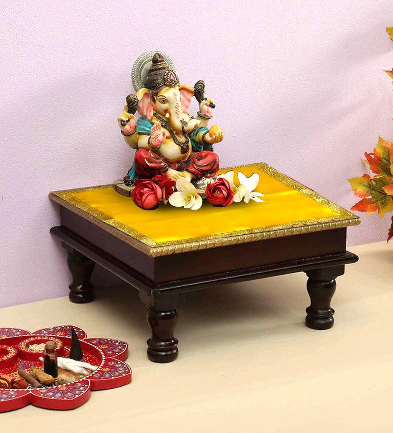 Buy Puja Chowki Aasan || Pooja Cloth for Mandir || Mandir Chowki Aasan (Size- 18 * 18 Inch) Pack of 3 Piece online