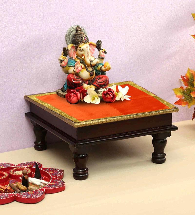 Buy Puja Chowki Aasan || Pooja Cloth for Mandir || Mandir Chowki Aasan (Size- 18 * 18 Inch) Pack of 3 Piece online