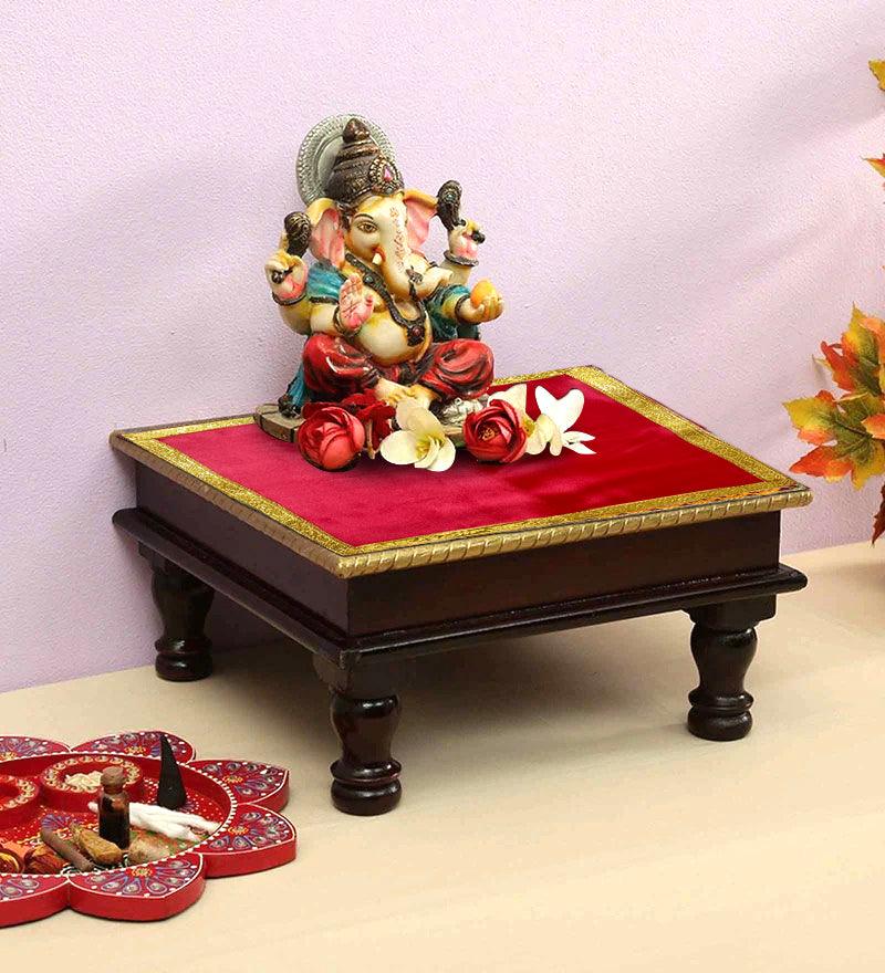 Buy Puja Chowki Aasan || Pooja Cloth for Mandir || Mandir Chowki Aasan (Size- 18 * 18 Inch) Pack of 3 Piece online