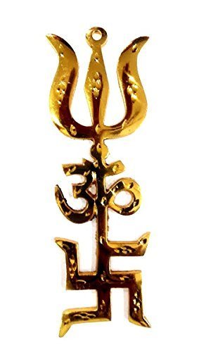 Buy Swastik Om Trishul Wall Hanging Vastu Trishakti Yantra ( 6 Inch ) online